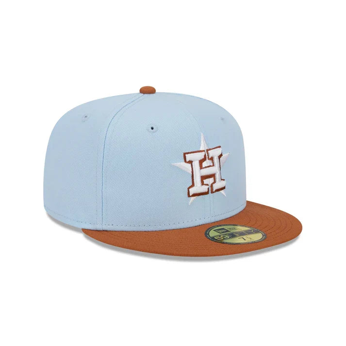 New Era Houston Astros Color Pack 59FIFTY Fitted Hat-Light Blue/Rust Orange product image 1, provided for visual reference