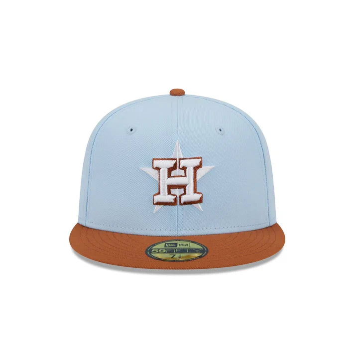 New Era Houston Astros Color Pack 59FIFTY Fitted Hat-Light Blue/Rust Orange product image 3, provided for visual reference