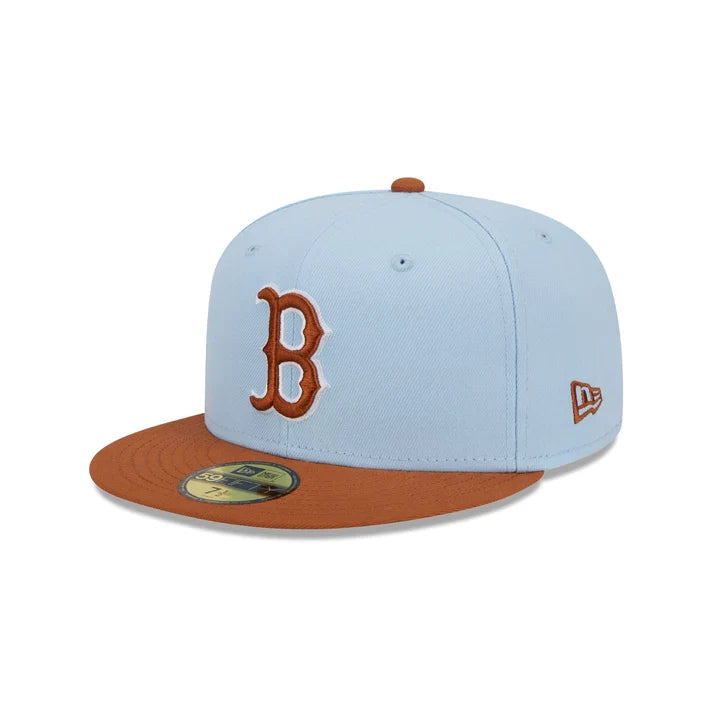 New Era Boston Red Sox Color Pack 59FIFTY Fitted Hat-Light Blue/Rust Orange product image 2, provided for visual reference