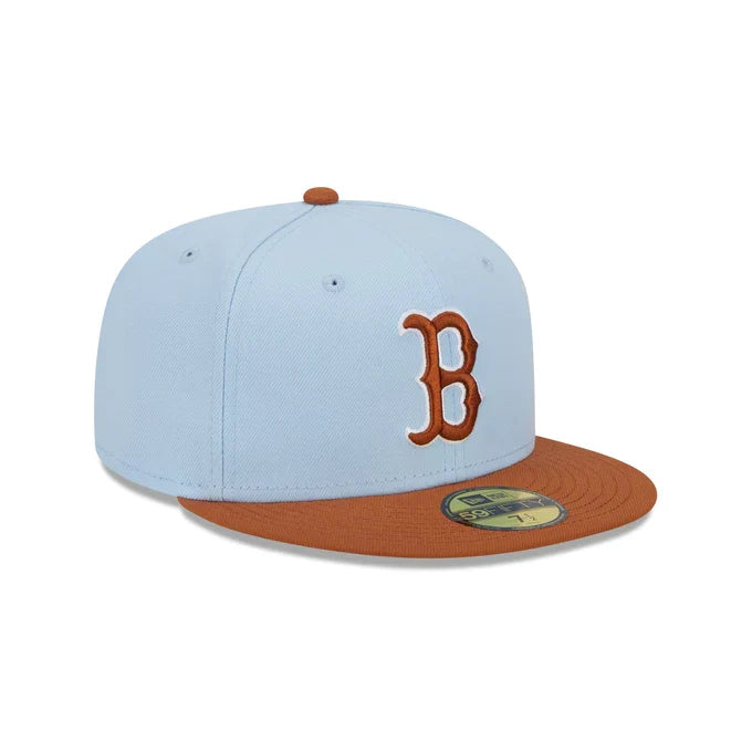 New Era Boston Red Sox Color Pack 59FIFTY Fitted Hat-Light Blue/Rust Orange product image 1, provided for visual reference
