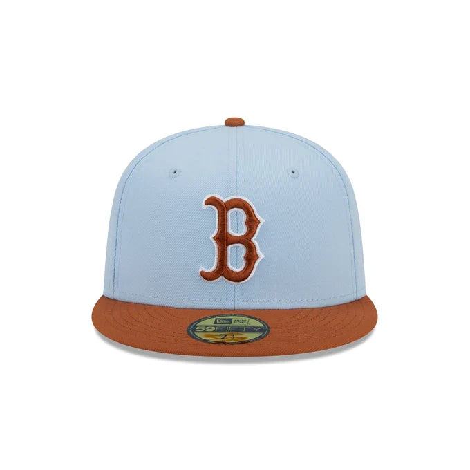 New Era Boston Red Sox Color Pack 59FIFTY Fitted Hat-Light Blue/Rust Orange product image 3, provided for visual reference