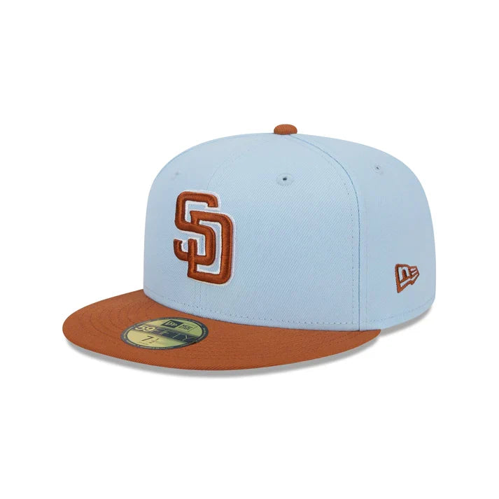 New Era San Diego Padres Color Pack 59FIFTY Fitted Hat-Light Blue/Rust Orange product image 2, provided for visual reference