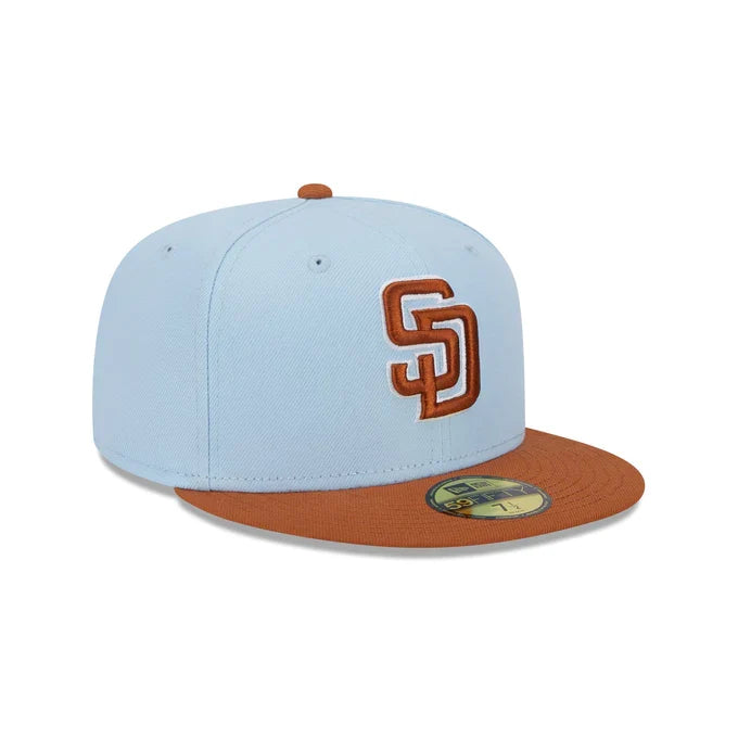 New Era San Diego Padres Color Pack 59FIFTY Fitted Hat-Light Blue/Rust Orange product image 1, provided for visual reference