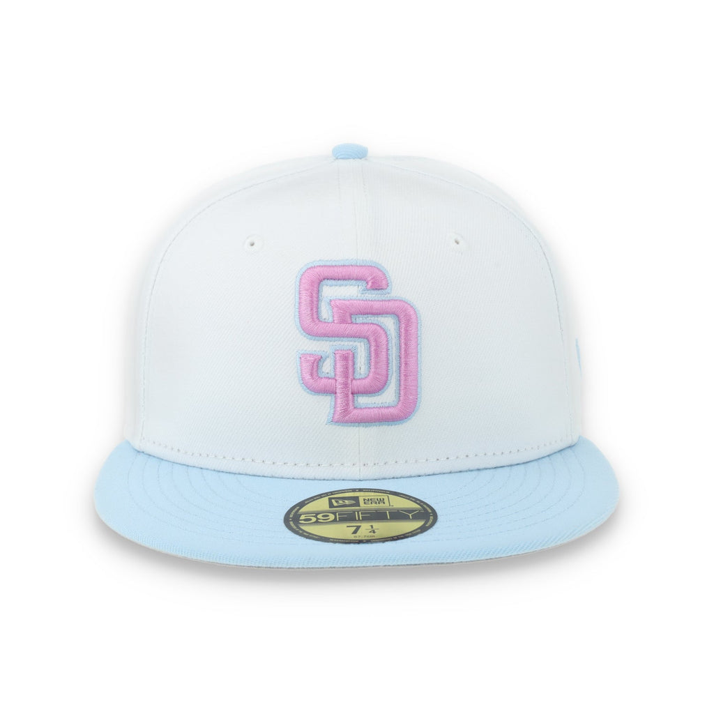New Era San Diego Padres Color Pack 59FIFTY Fitted Hat-White/Light Blue /Pink product image 3, provided for visual reference