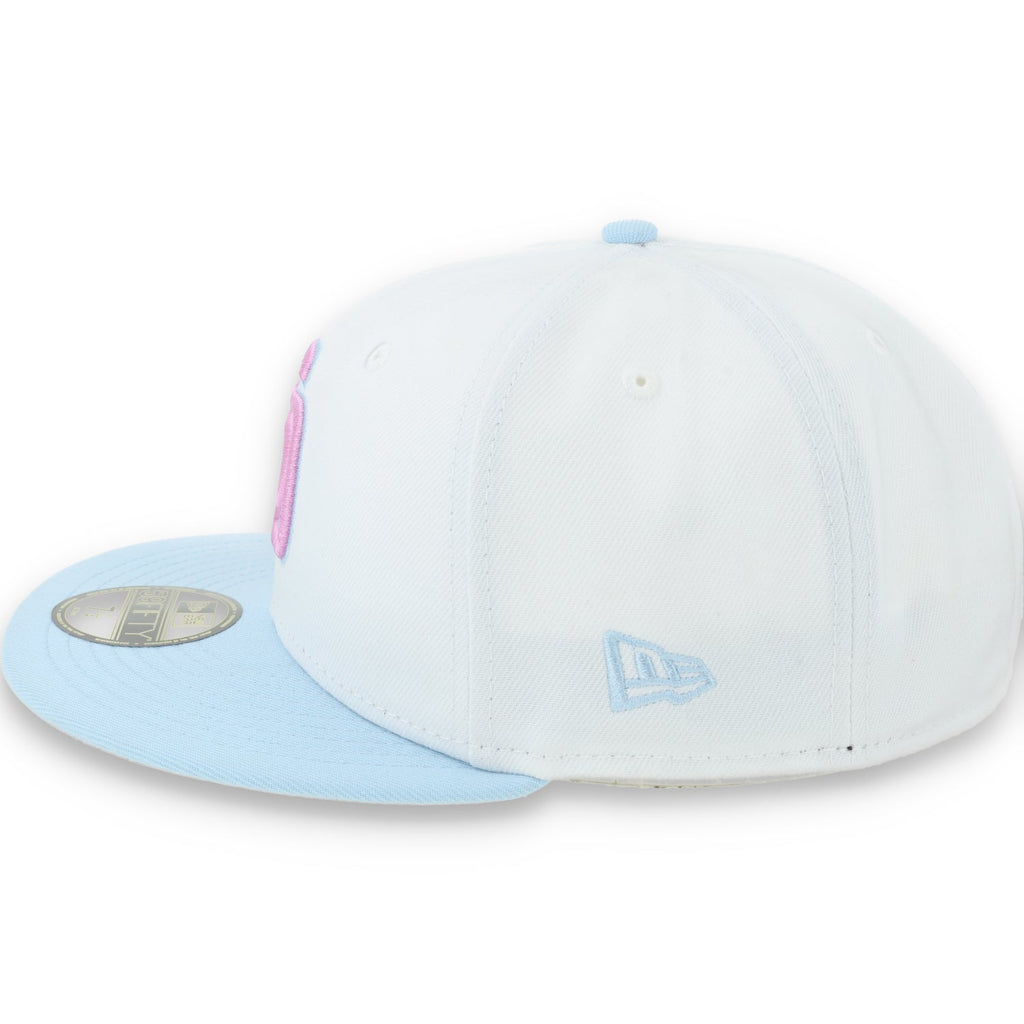 New Era San Diego Padres Color Pack 59FIFTY Fitted Hat-White/Light Blue /Pink product image 5, provided for visual reference