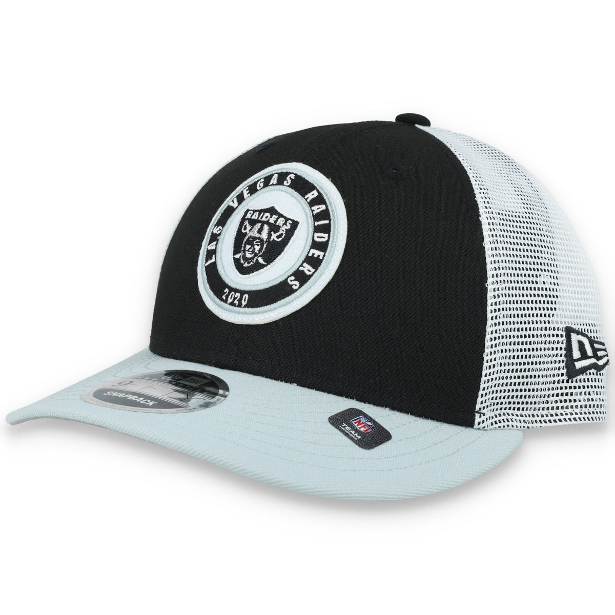 New Era Las Vegas Raiders Throwback Low Profile 9FIFTY Trucker Snapback Hat product image 5, provided for visual reference