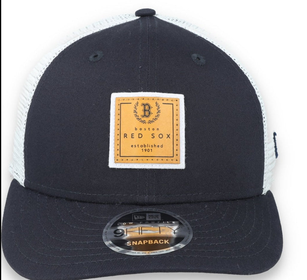 New Era Boston Red Sox Court Sport Low Profile 9FIFTY Trucker Snapback Hat product image 2, provided for visual reference