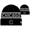 Chicago Cubs New Era 2024 Clubhouse Black Knit Hat product image 1, provided for visual reference and product detail review