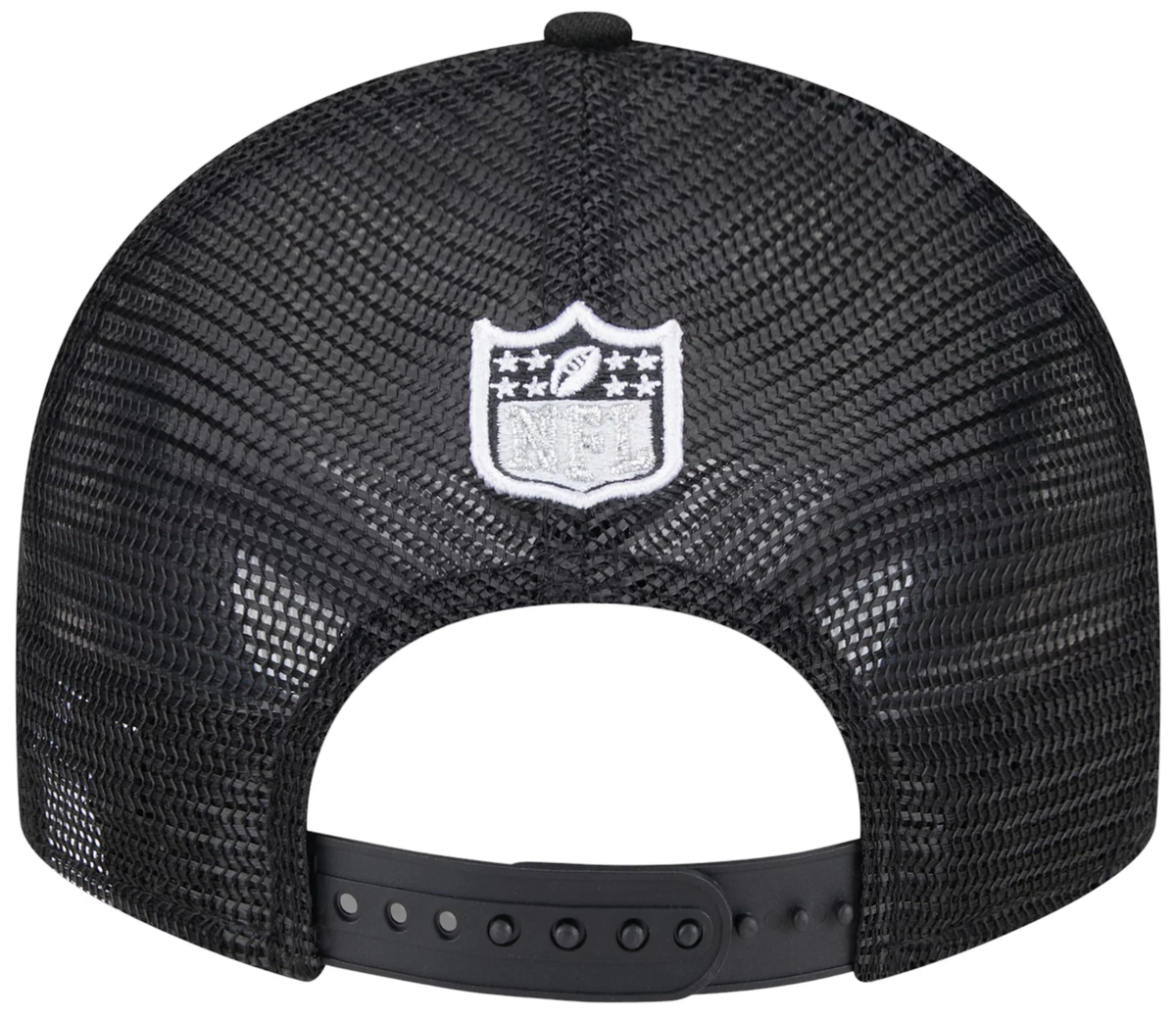 New Era Men Las Vegas Raiders 2024 NFL Draft Black Low Profile 9Fifty Trucker Adjustable Hat product image 3, provided for