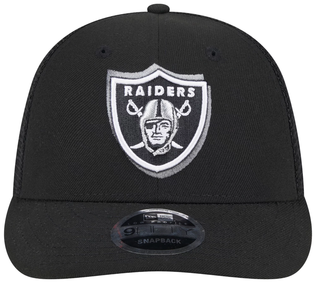 New Era Men Las Vegas Raiders 2024 NFL Draft Black Low Profile 9Fifty Trucker Adjustable Hat product image 2, provided for
