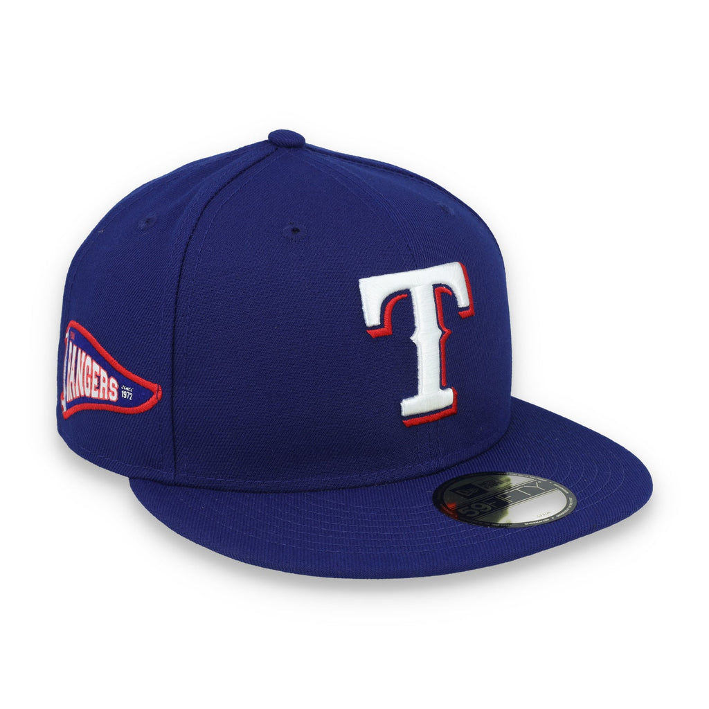 New Era Texas Rangers Pennant Side Patch 59FIFTY Fitted Hat product image 1, provided for visual reference and product