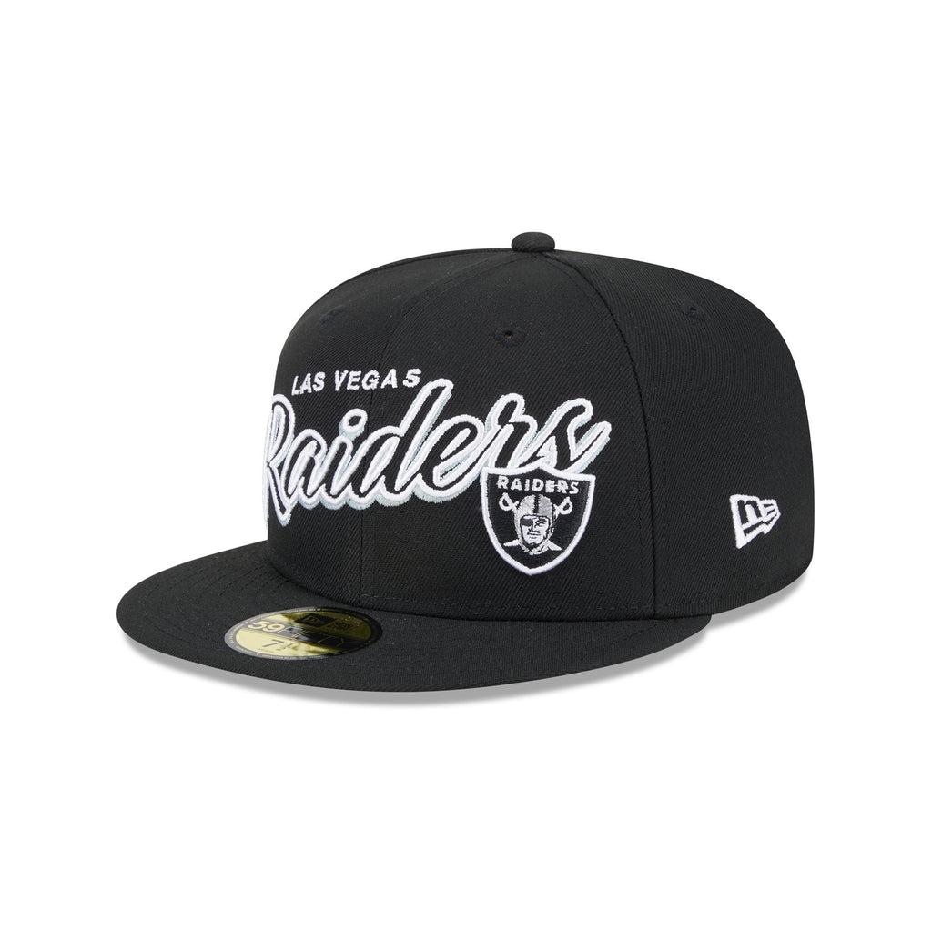 New Era Las Vegas Raiders Script Sided 59FIFTY Fitted Hat product image 2, provided for visual reference and product detail