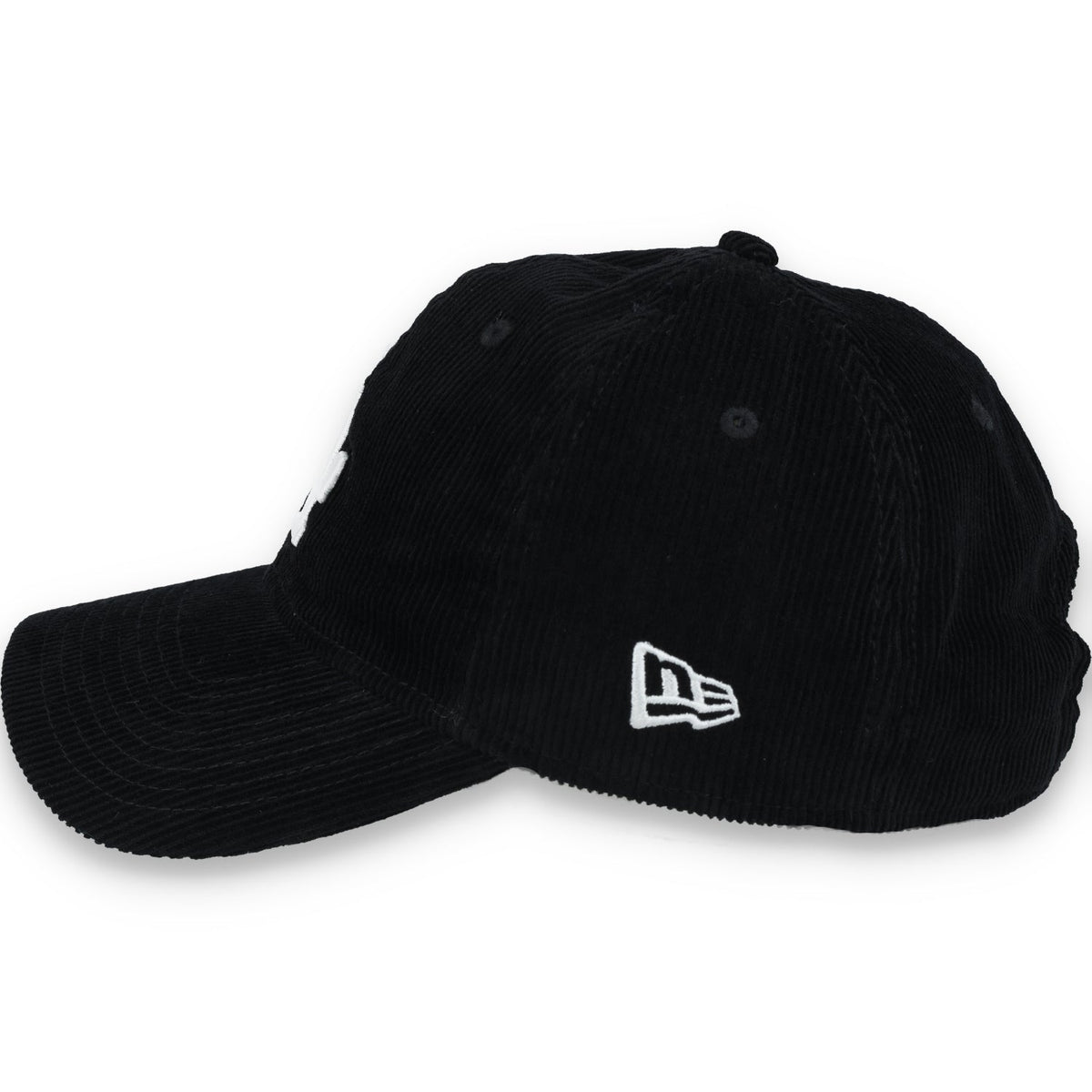 New Era Los Angeles Dodgers Corduroy 9TWENTY Adjustable Hat-Black/White product image 4, provided for visual reference and