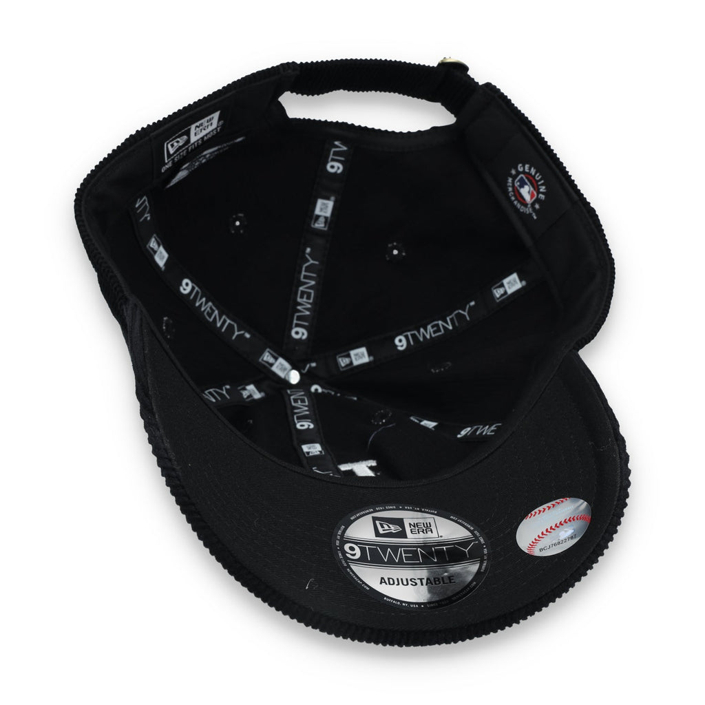New Era Los Angeles Dodgers Corduroy 9TWENTY Adjustable Hat-Black/White product image 7, provided for visual reference and
