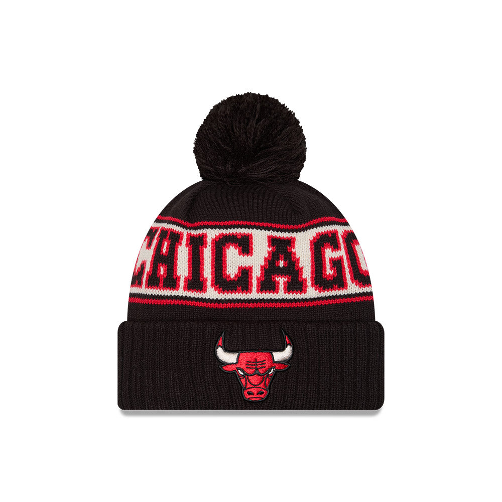 Chicago Bulls Retro 19969 Pom Knit Hat product image 1, provided for visual reference and product detail review