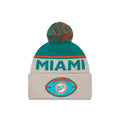 Miami Dolphins 2024 Sideline New Era Historic Sport Knit Hat product image 1, provided for visual reference and product