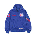 Chicago Cubs Royal Alpha Bomber Jacket product image 1, provided for visual reference and product detail review