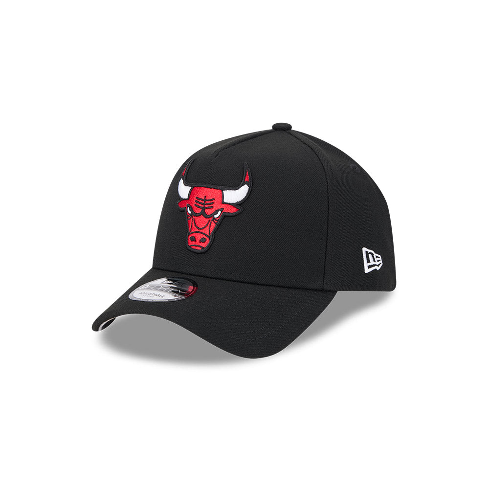 Chicago Bulls New Era 9FORTY Black A-Frame Adjustable Hat product image 3, provided for visual reference and product detail