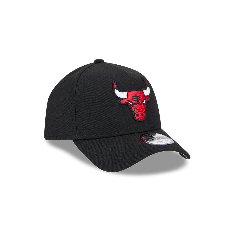 Chicago Bulls New Era 9FORTY Black A-Frame Adjustable Hat product image 1, provided for visual reference and product detail