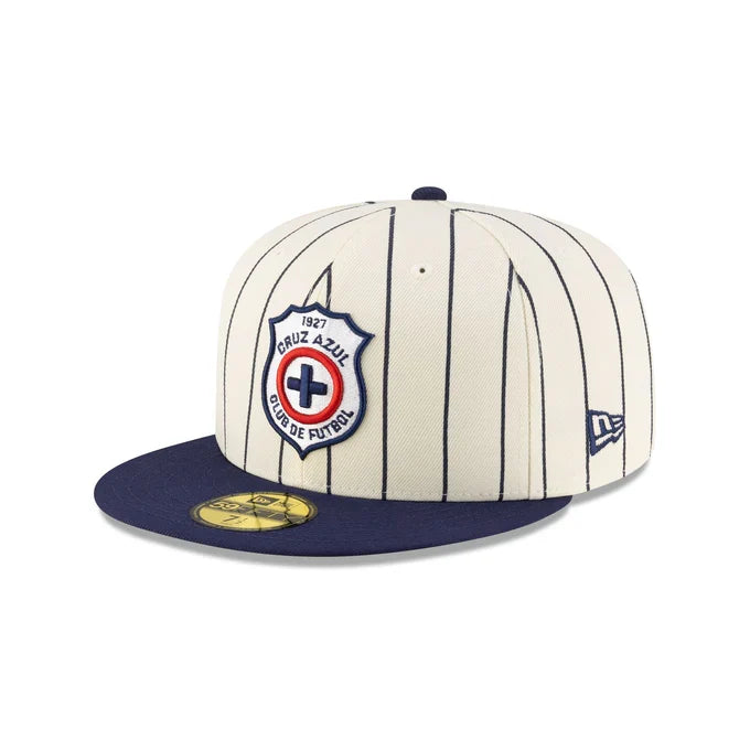 New Era Cruz Azul Retro Pinstripe 59FIFTY Fitted Hat product image 2, provided for visual reference and product detail review