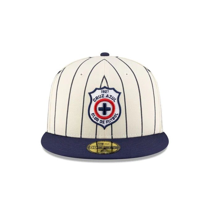 New Era Cruz Azul Retro Pinstripe 59FIFTY Fitted Hat product image 3, provided for visual reference and product detail review