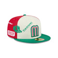 New Era Mexico Anniversary Logos 59FIFTY Fitted Hat-White/Green product image 1, provided for visual reference and product