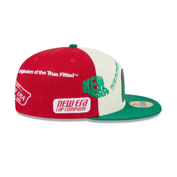 New Era Mexico Anniversary Logos 59FIFTY Fitted Hat-White/Green product image 5, provided for visual reference and product
