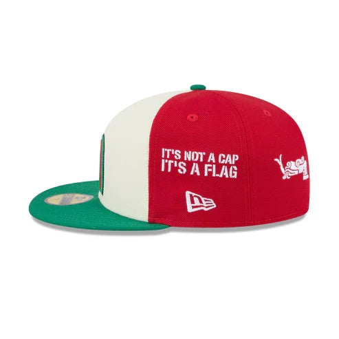 New Era Mexico Anniversary Logos 59FIFTY Fitted Hat-White/Green product image 4, provided for visual reference and product
