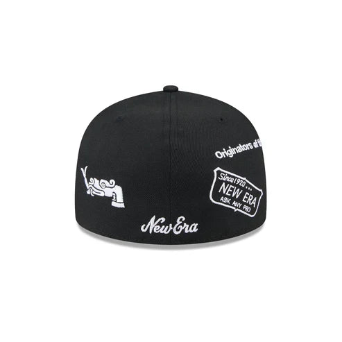 New Era Mexico Anniversary Logos 59FIFTY Fitted Hat-Black/White product image 6, provided for visual reference and product
