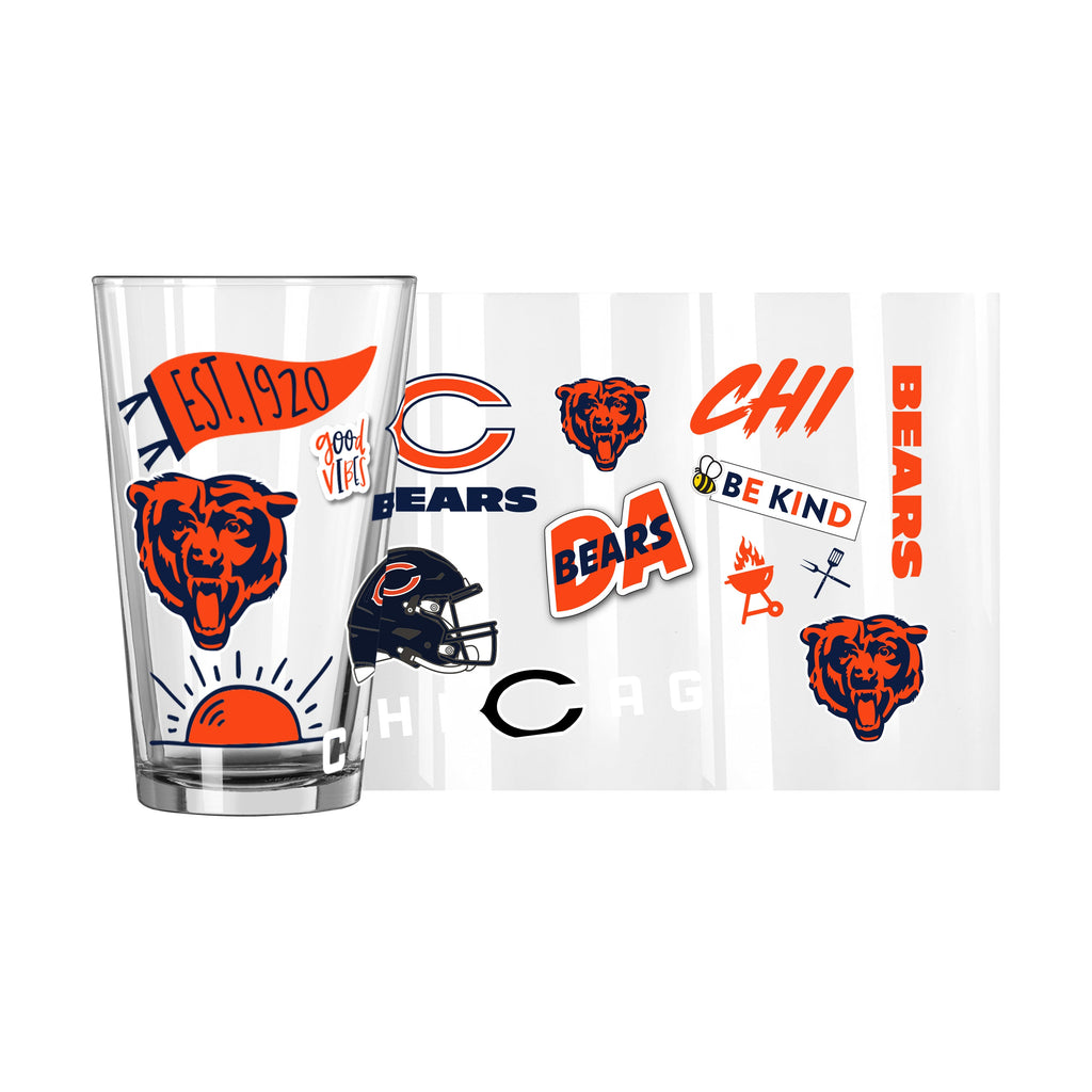 Chicago Bears Native Design Pint Glass product image 1, provided for visual reference and product detail review