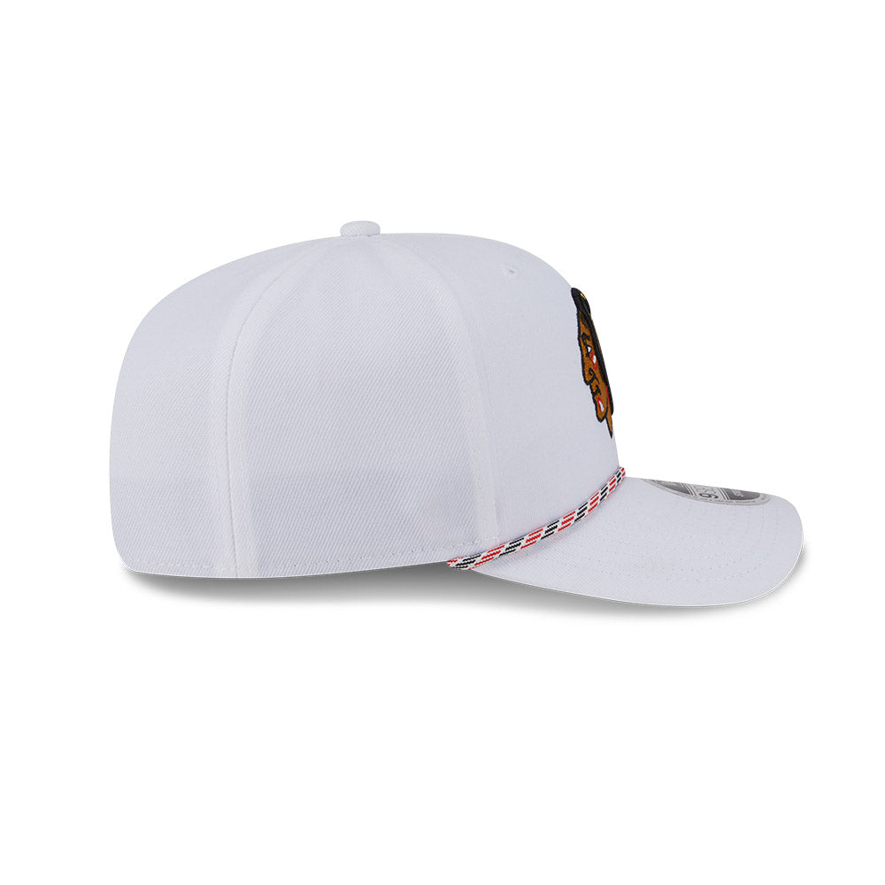 Chicago Blackhawks White New Era 9SEVENTY Multi-Rope Stretch-Snap Adjustable Hat product image 5, provided for visual