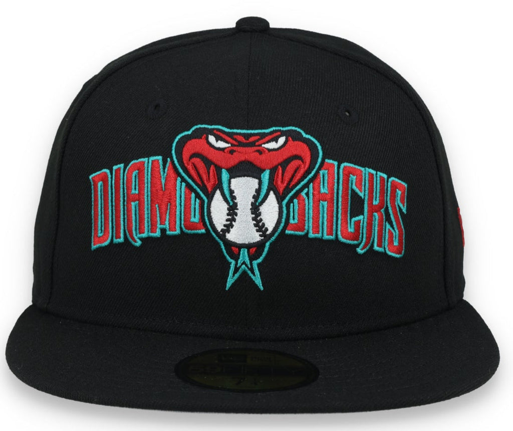 New Era Arizona Diamondbacks Overlap 59FIFTY Fitted Hat-Black product image 1, provided for visual reference and product
