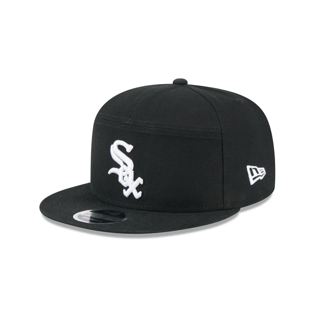 New Era Chicago White Sox Cotton Canvas 9FIFTY Split Panel Trucker Hat product image 2, provided for visual reference and