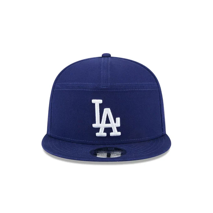 New Era Los Angeles Dodgers Cotton Canvas 9FIFTY Split Panel Trucker Hat product image 3, provided for visual reference and