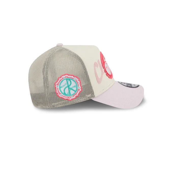 New Era Charros de Jalisco Alternative Logo A-Frame 9FORTY Adjustable Trucker Hat-Pink product image 6, provided for visual
