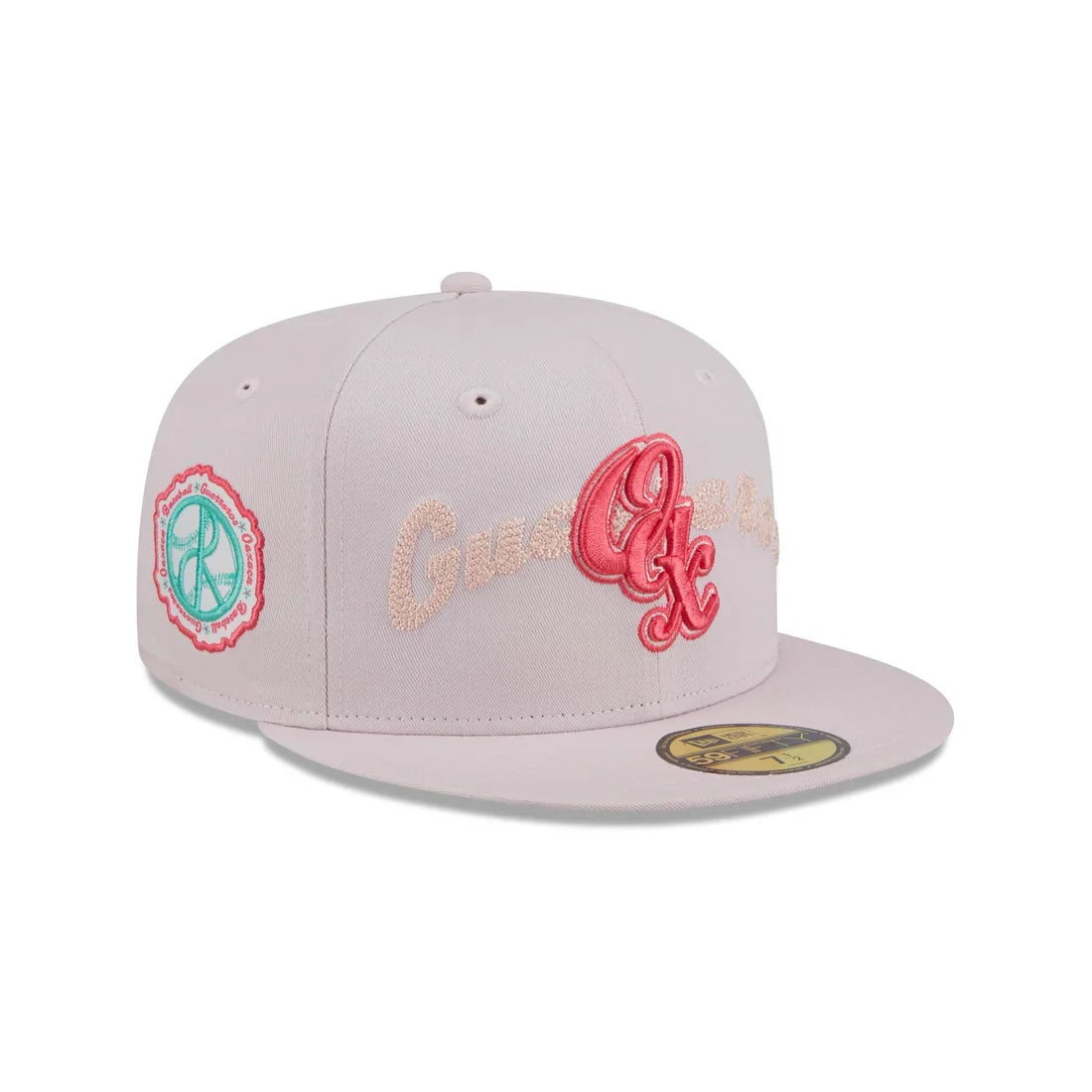 New Era Guerreros De Oaxaca Stacked Wordmark 59FIFTY Fitted Hat-Pink product image 1, provided for visual reference and