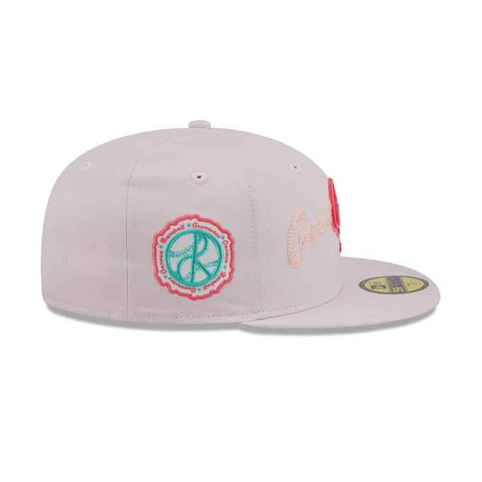 New Era Guerreros De Oaxaca Stacked Wordmark 59FIFTY Fitted Hat-Pink product image 4, provided for visual reference and