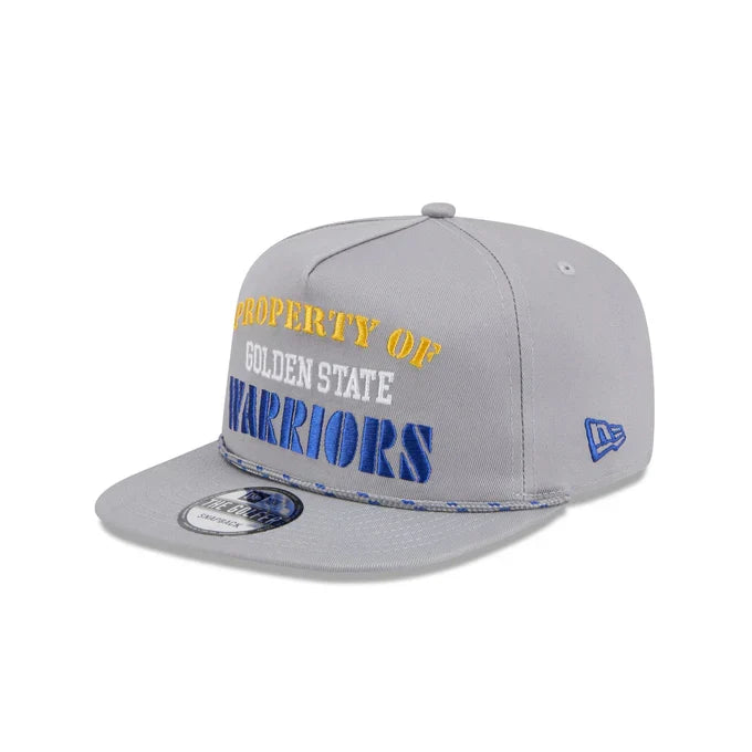 New Era Golden State Warriors Vintage Gray Rope Golfer Snapback Hat-Gray product image 2, provided for visual reference and