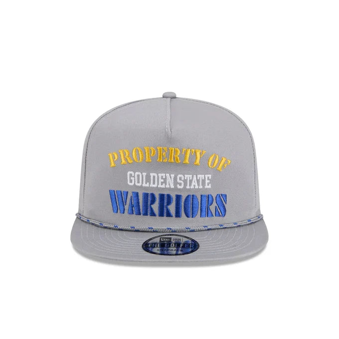 New Era Golden State Warriors Vintage Gray Rope Golfer Snapback Hat-Gray product image 3, provided for visual reference and