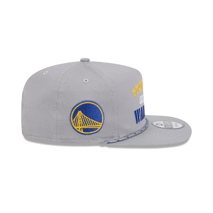 New Era Golden State Warriors Vintage Gray Rope Golfer Snapback Hat-Gray product image 6, provided for visual reference and
