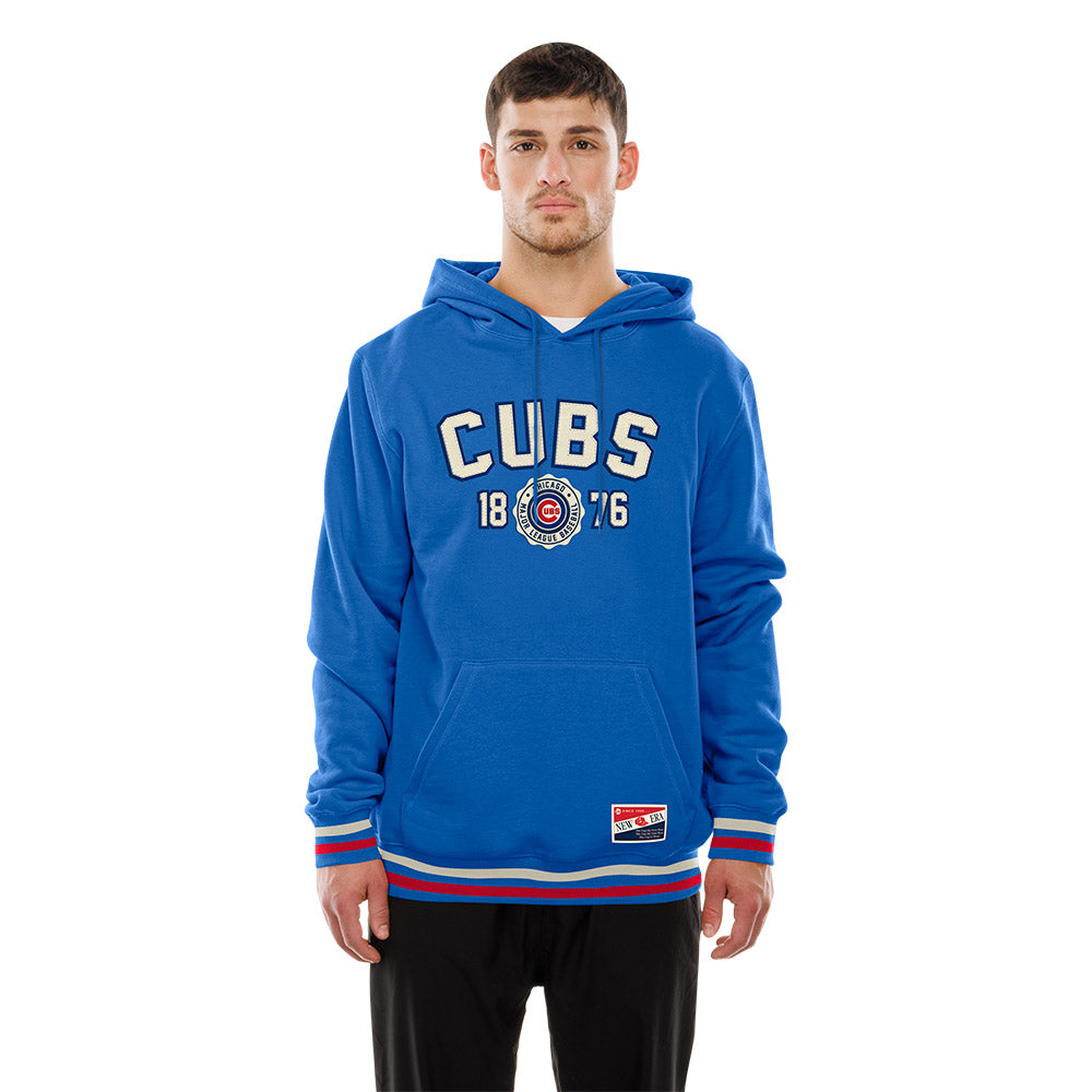 Chicago Cubs New Era Royal G1 1924 Striped Hoodie product image 1, provided for visual reference and product detail review