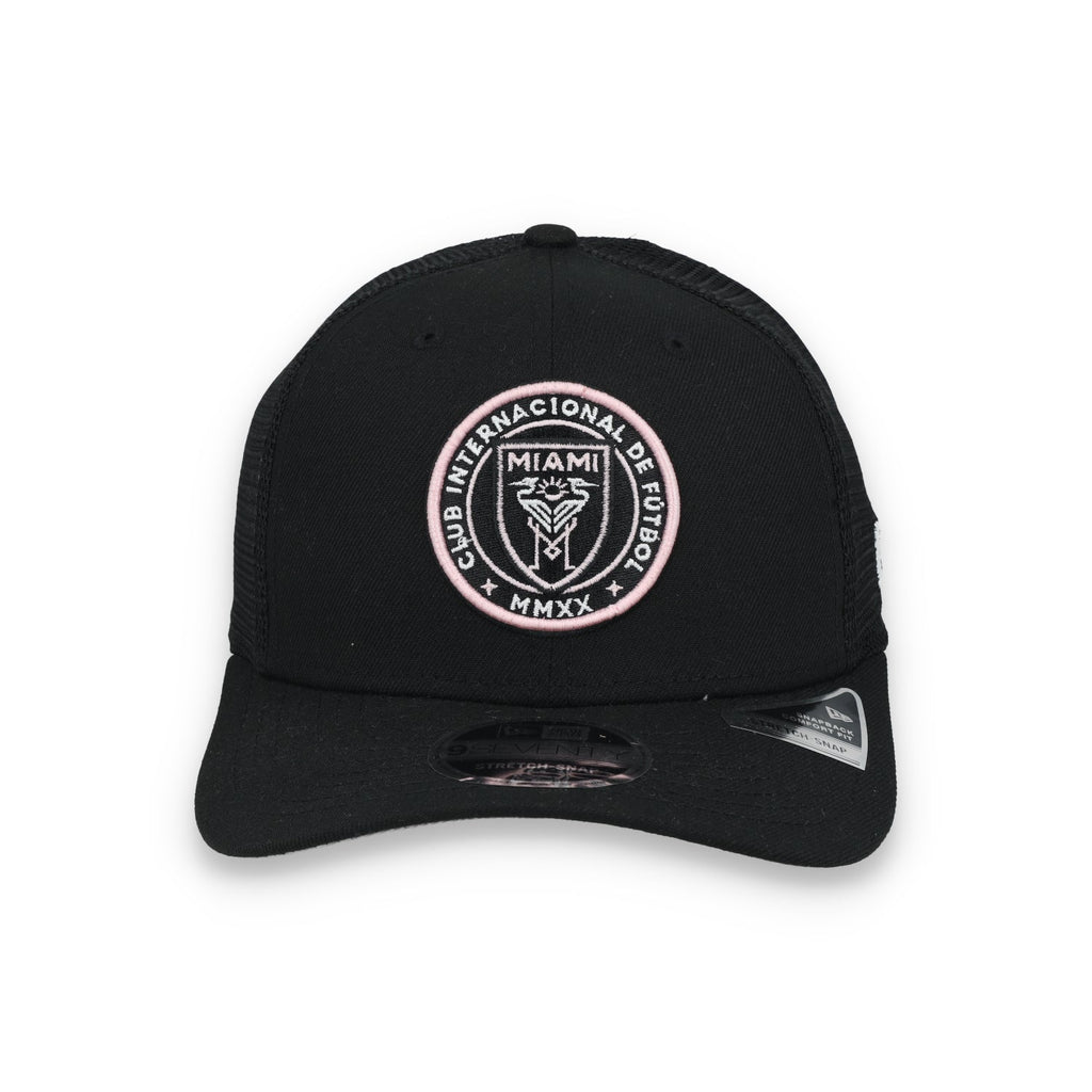 New Era Inter Miami CF 9SEVENTY Stretch-Snap Trucker Hat product image 1, provided for visual reference and product detail