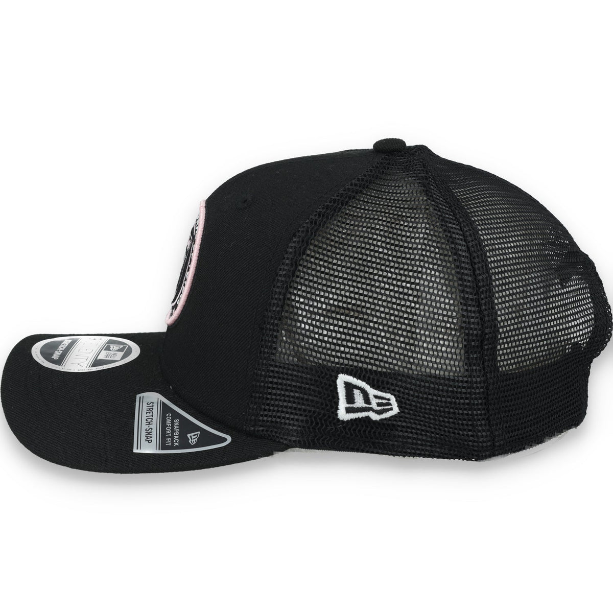 New Era Inter Miami CF 9SEVENTY Stretch-Snap Trucker Hat product image 3, provided for visual reference and product detail