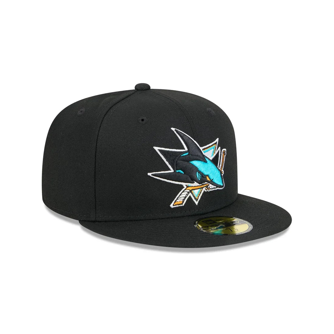 New Era San Jose Sharks Team 59FIFTY Fitted Hat-Black product image 1, provided for visual reference and product detail