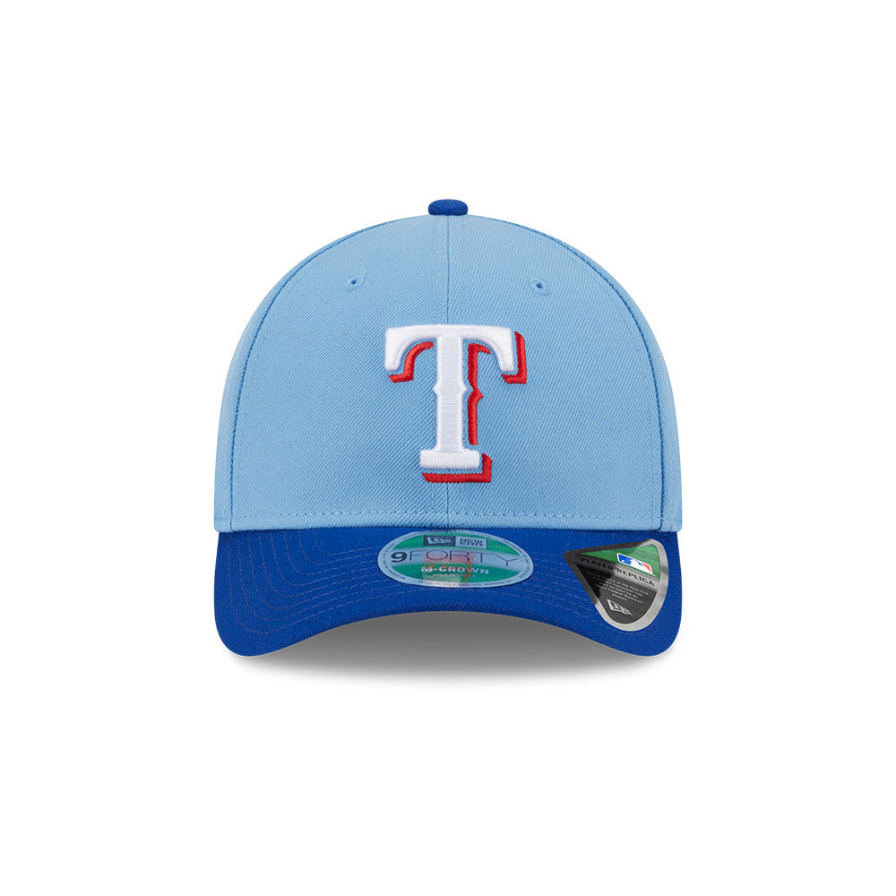 Texas Rangers New Era Light Blue 9FORTY Alternate M-Crown Player Replica Adjustable Hat product image 2, provided for visual