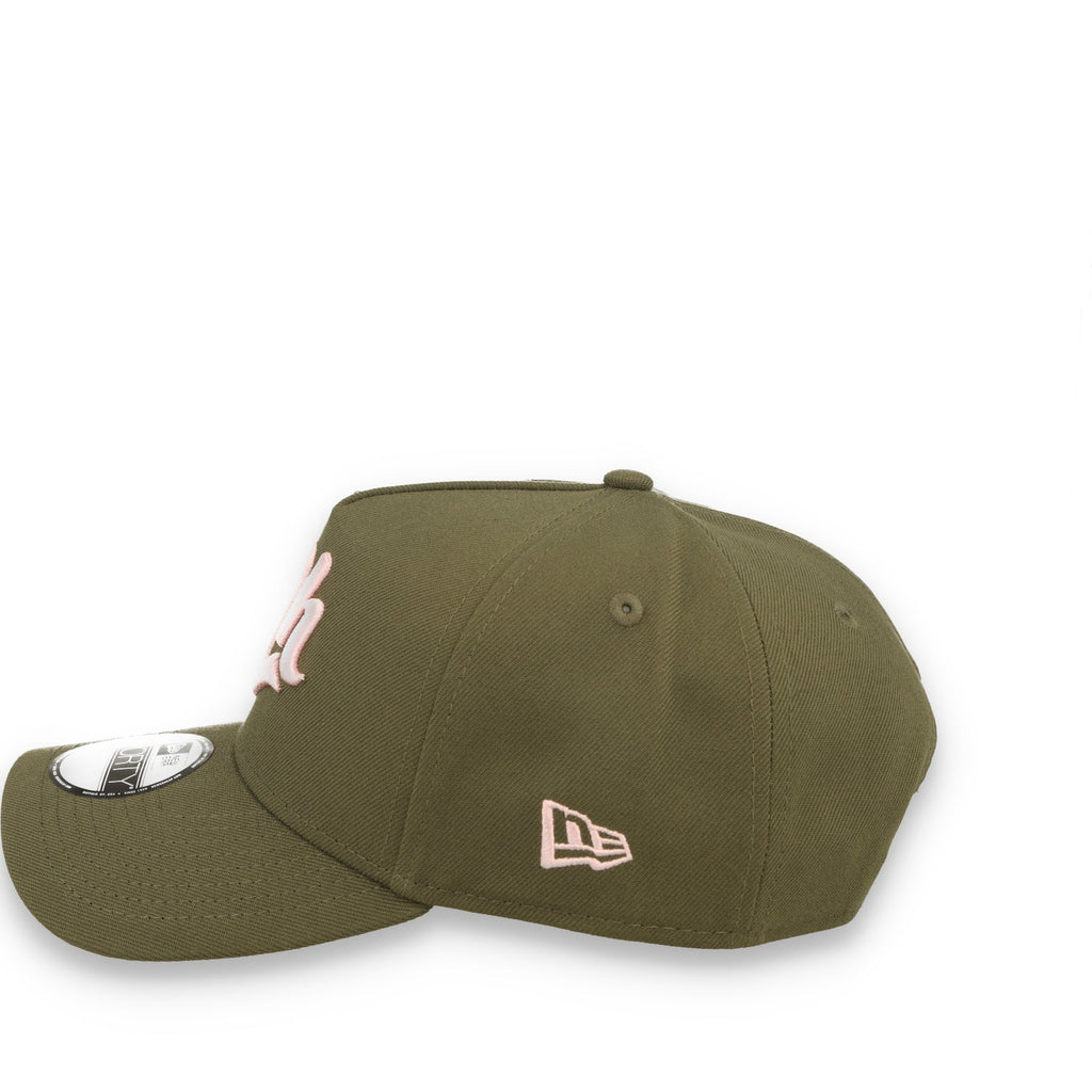 New Era Charros de Jalisco A-Frame 9FORTY Adjustable Hat-Olive/Pink product image 3, provided for visual reference and