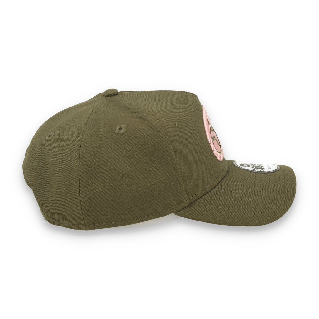 New Era Charros de Jalisco A-Frame 9FORTY Adjustable Hat-Olive/Pink product image 5, provided for visual reference and