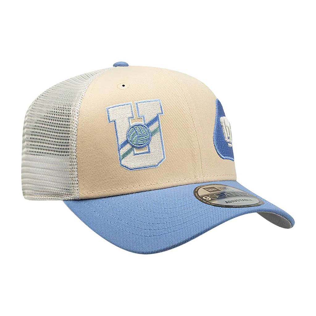 New Era Pumas 9Seventy Truckers Snapback Hat-Khaki/Baby Blue product image 4, provided for visual reference and product