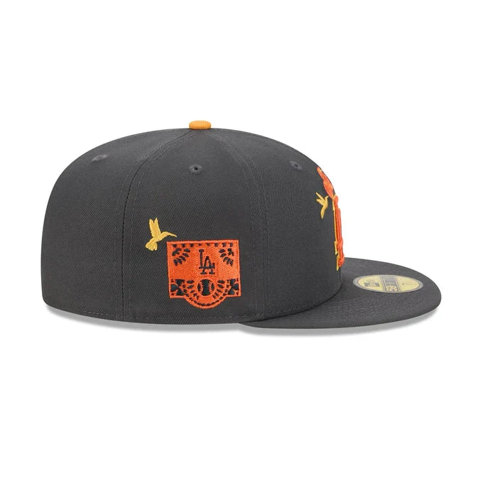 New Era Los Angeles Dodgers Day of the Dead 59FIFTY Fitted Hat-Graphite product image 4, provided for visual reference and
