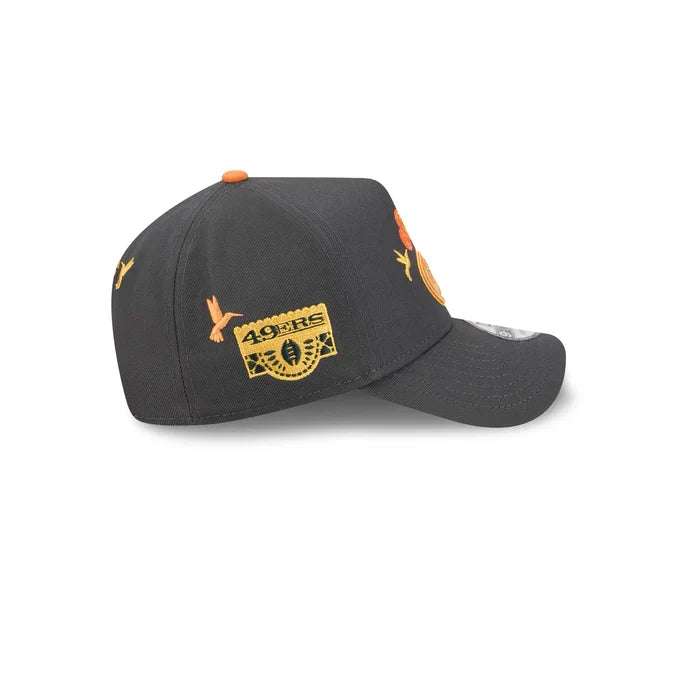 New Era San Francisco 49ers Day Of the Dead 9FORTY A-Frame Adjustable Hat-Graphite product image 5, provided for visual